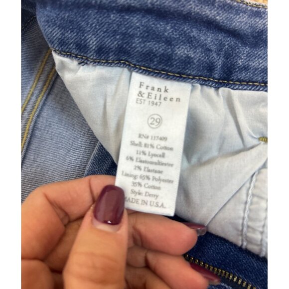 Frank & Eileen Derry Signature Ankle Jeans High Rise Raw Hem Medium Wash Size 29 - Picture 13 of 14